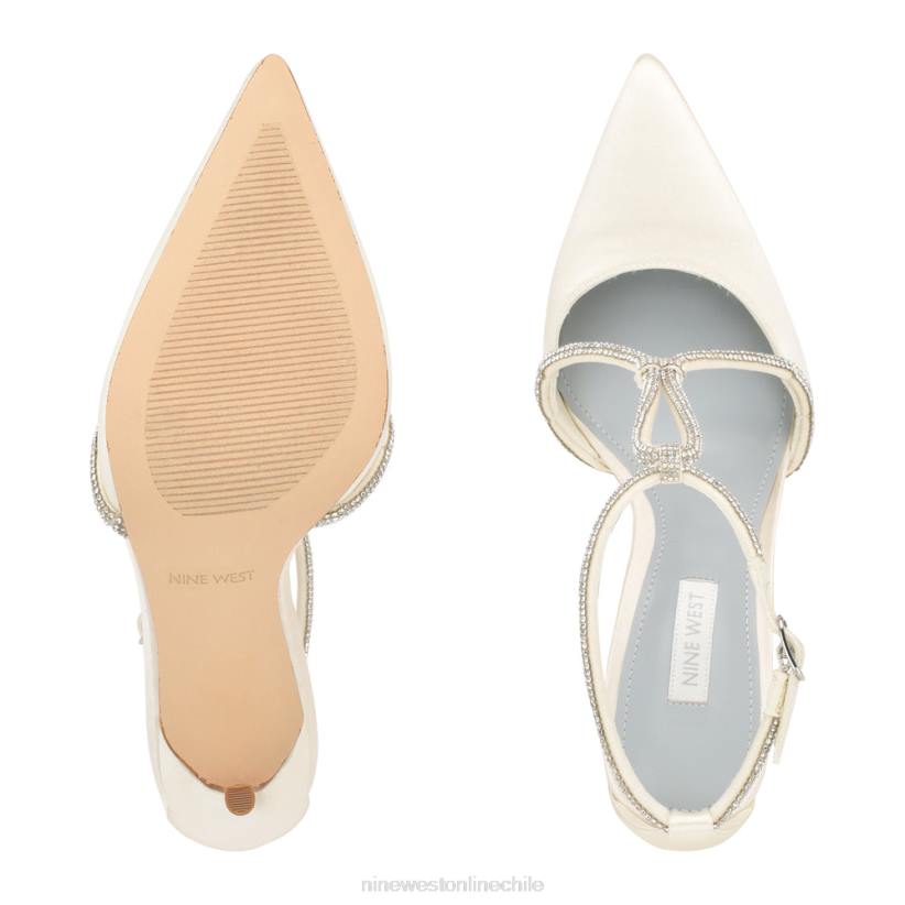Nine West zapatos de tacón con punta puntiaguda fabel 2Z2T1350 satén marfil Nine West sandals