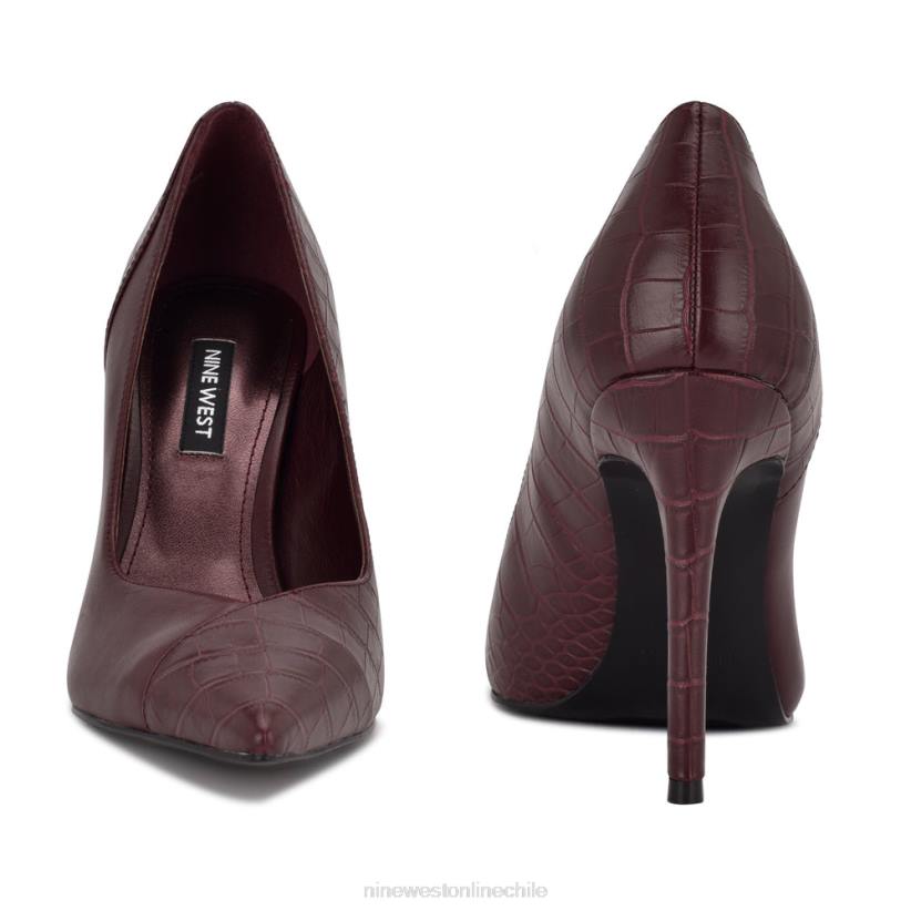 Nine West zapatos de tacón con punta puntiaguda flava 2Z2T1356 cocodrilo burdeos Nine West sandals