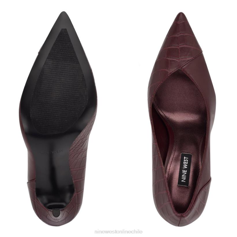 Nine West zapatos de tacón con punta puntiaguda flava 2Z2T1356 cocodrilo burdeos Nine West sandals