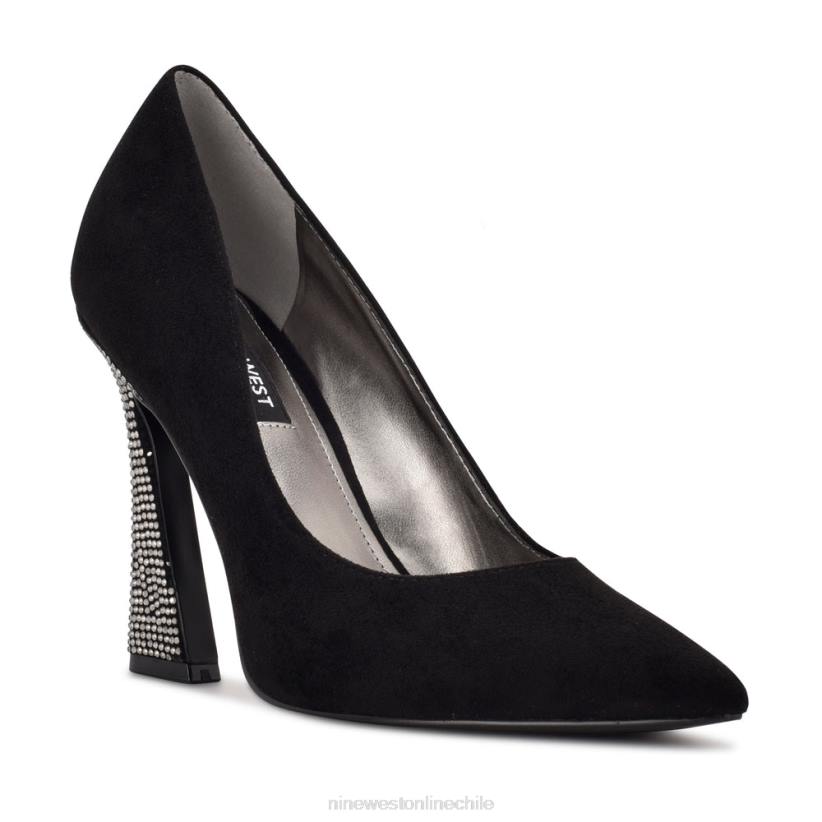 Nine West zapatos de tacón con punta puntiaguda trendz 2Z2T1373 gamuza negra/diamantes de imitación Nine West shoes
