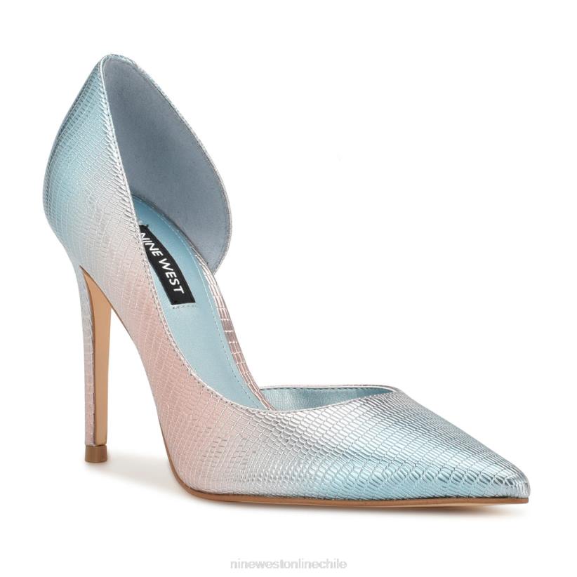 Nine West zapatos de tacón con puntera puntiaguda followe d\'orsay 2Z2T1268 lagarto azul metálico Nine West chile carteras