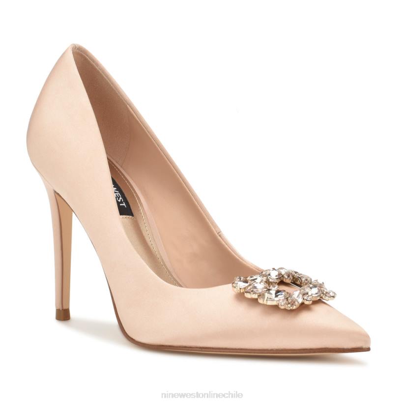 Nine West zapatos de tacón fana con punta puntiaguda 2Z2T1290 cristal satinado desnudo Nine West sandals