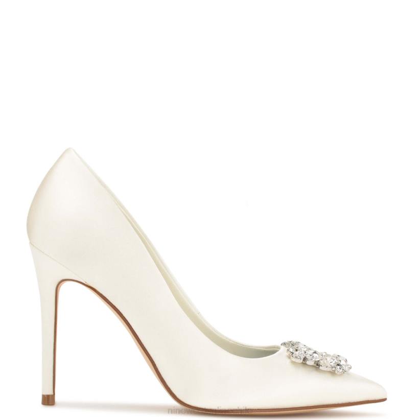 Nine West zapatos de tacón fana con punta puntiaguda 2Z2T1291 cristal satinado marfil Nine West zapatillas chile
