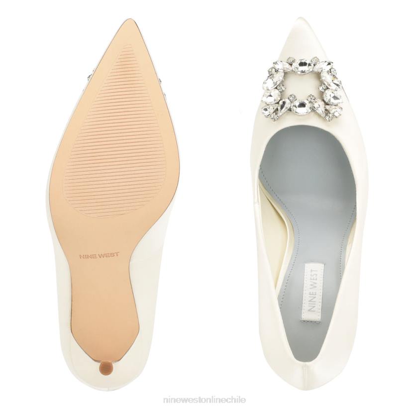 Nine West zapatos de tacón fana con punta puntiaguda 2Z2T1291 cristal satinado marfil Nine West zapatillas chile