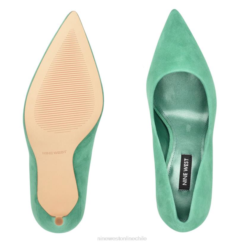 Nine West zapatos de tacón frescos con punta puntiaguda 2Z2T1273 gamuza verde Nine West zapatillas chile