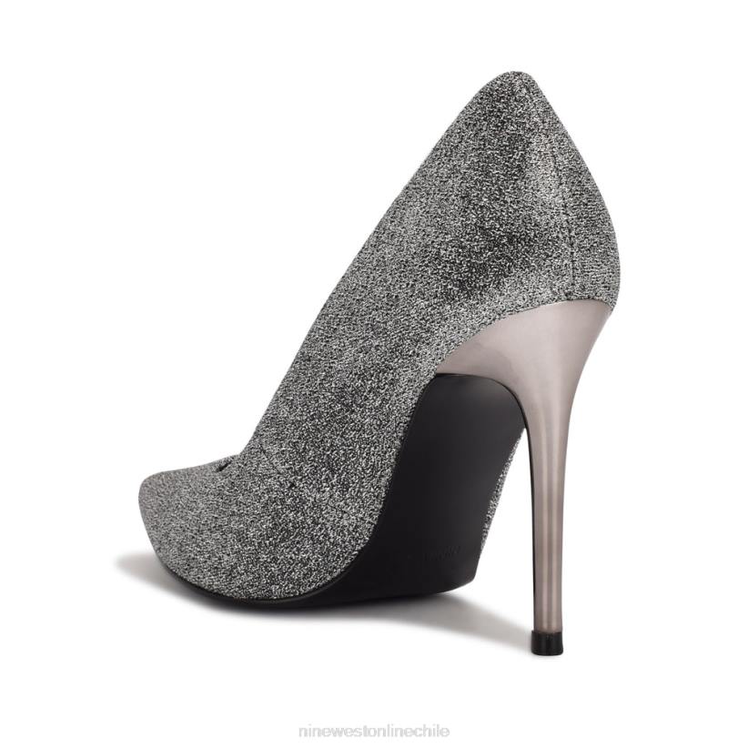 Nine West zapatos de tacón frescos con punta puntiaguda 2Z2T1278 brillo de peltre Nine West sandals