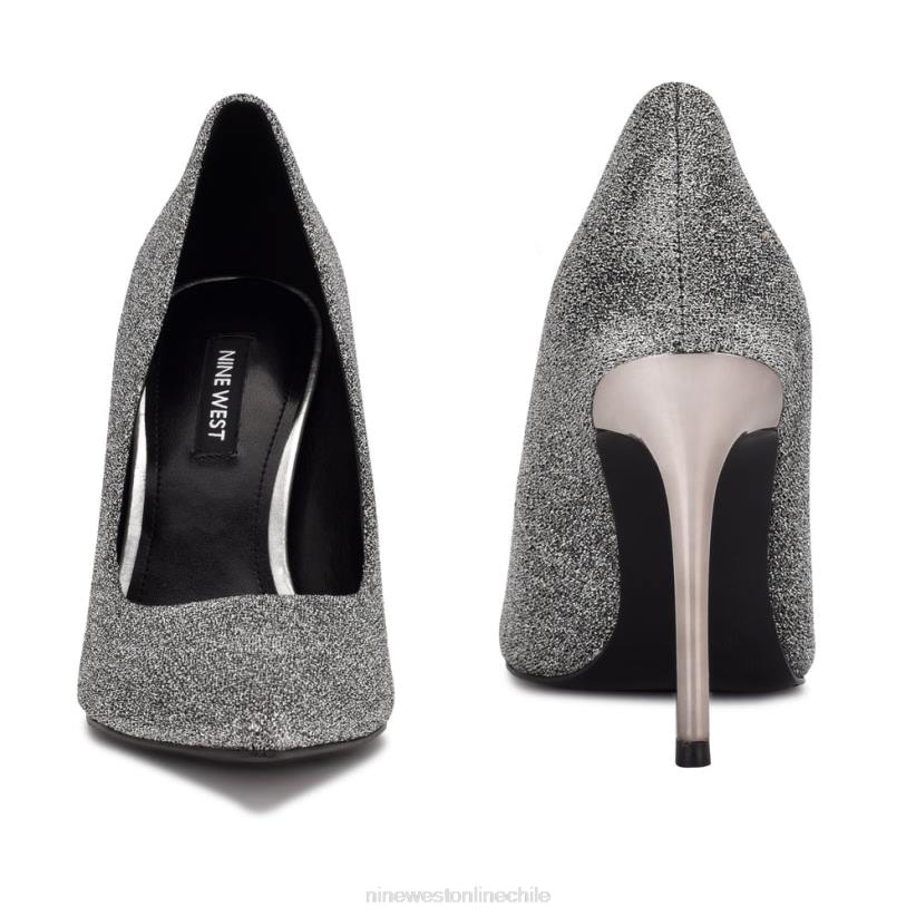 Nine West zapatos de tacón frescos con punta puntiaguda 2Z2T1278 brillo de peltre Nine West sandals