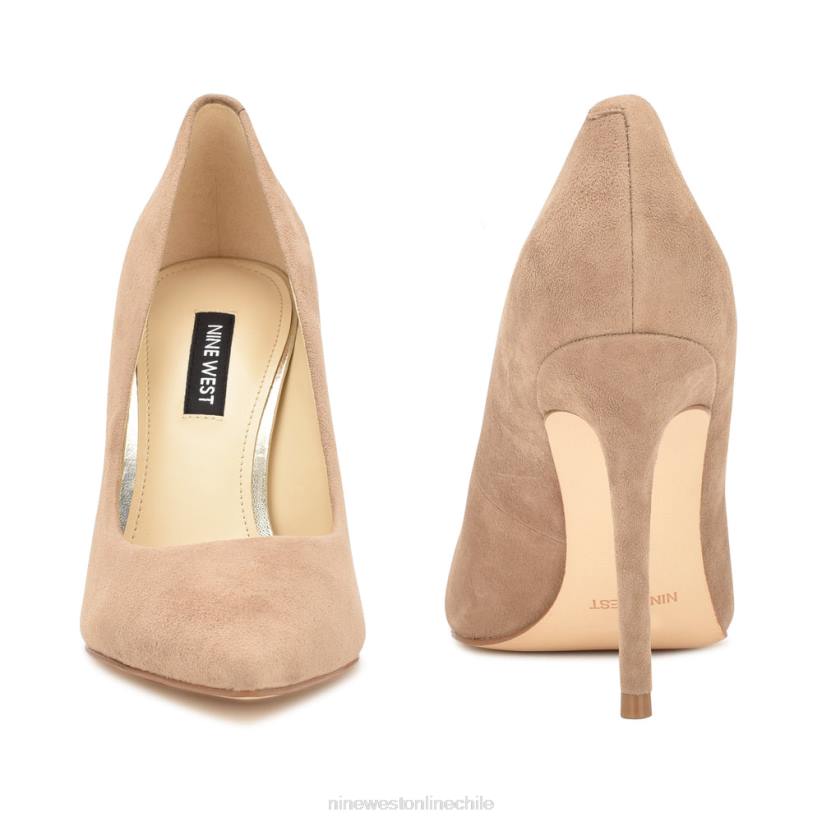 Nine West zapatos de tacón frescos con punta puntiaguda 2Z2T1320 gamuza color topo Nine West sandals
