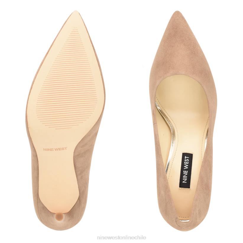 Nine West zapatos de tacón frescos con punta puntiaguda 2Z2T1320 gamuza color topo Nine West sandals