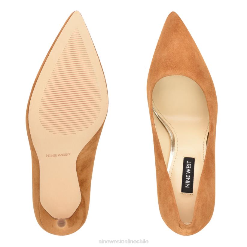Nine West zapatos de tacón frescos con punta puntiaguda 2Z2T1323 gamuza natural oscura Nine West chile outlet