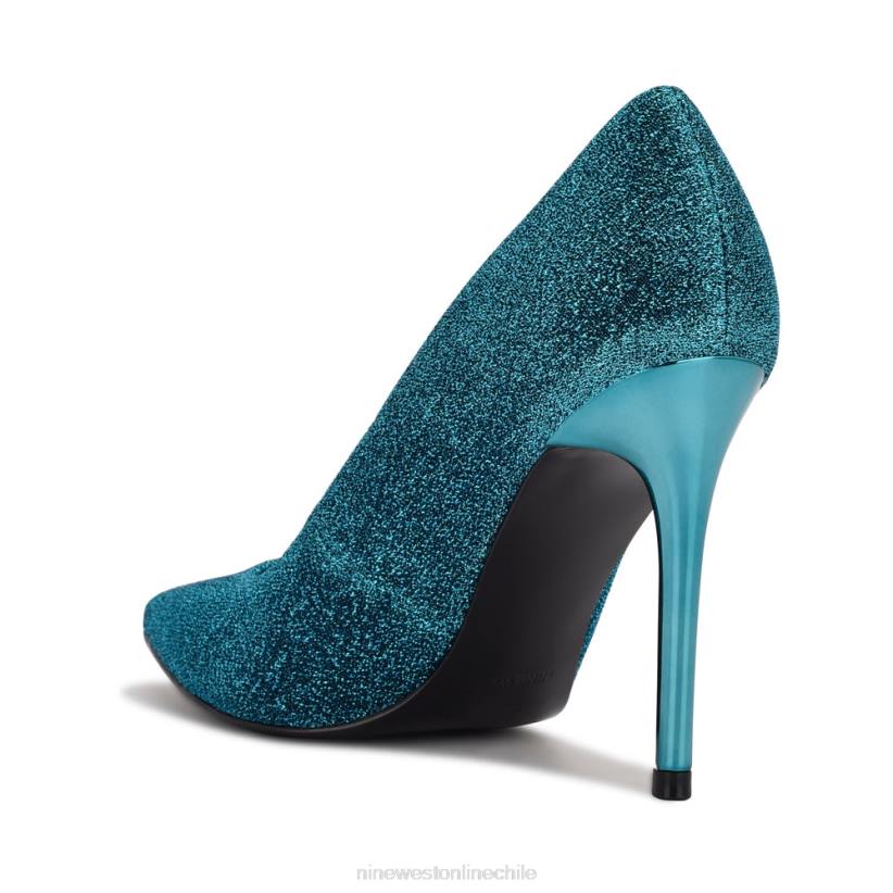 Nine West zapatos de tacón frescos con punta puntiaguda 2Z2T1333 azul medio metalizado Nine West zapatillas chile