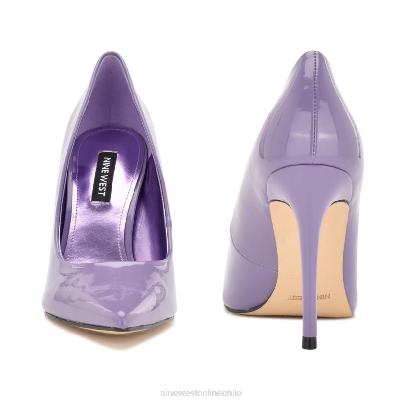Nine West zapatos de tacón frescos con punta puntiaguda 2Z2T1360 patente morada Nine West cartera negra