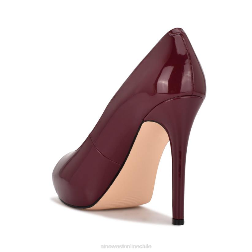 Nine West zapatos de tacón peep toe con plataforma hethr 2Z2T1288 patente de ciruela Nine West cartera negra