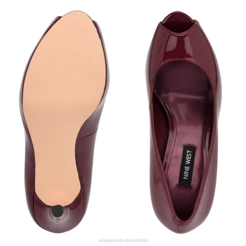 Nine West zapatos de tacón peep toe con plataforma hethr 2Z2T1288 patente de ciruela Nine West cartera negra