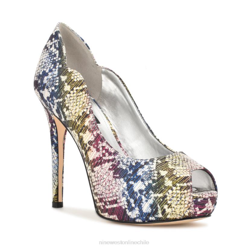 Nine West zapatos de tacón peep toe hilare 2Z2T1301 rojo/púrpura múltiple Nine West shoes