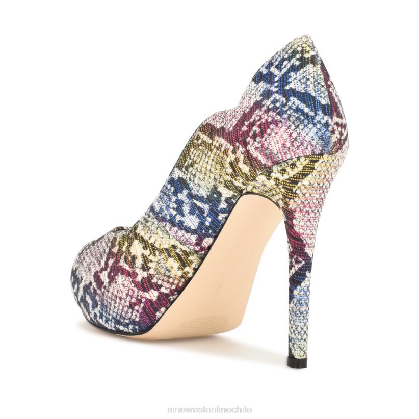 Nine West zapatos de tacón peep toe hilare 2Z2T1301 rojo/púrpura múltiple Nine West shoes