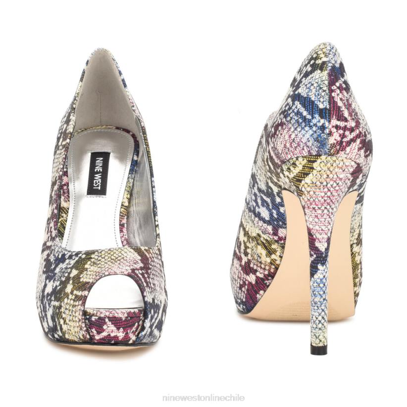 Nine West zapatos de tacón peep toe hilare 2Z2T1301 rojo/púrpura múltiple Nine West shoes