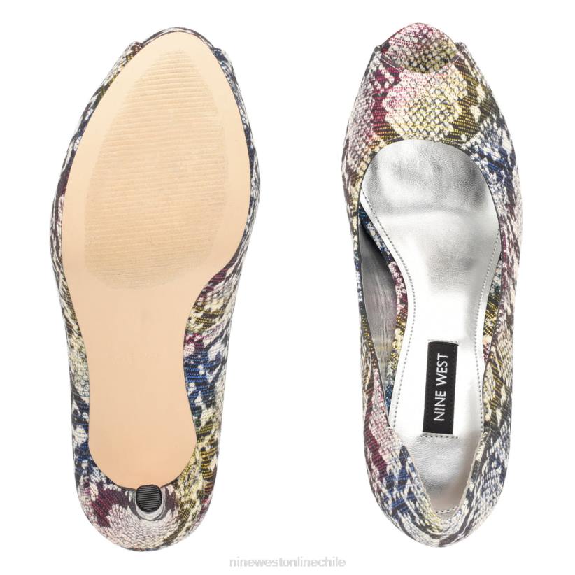 Nine West zapatos de tacón peep toe hilare 2Z2T1301 rojo/púrpura múltiple Nine West shoes