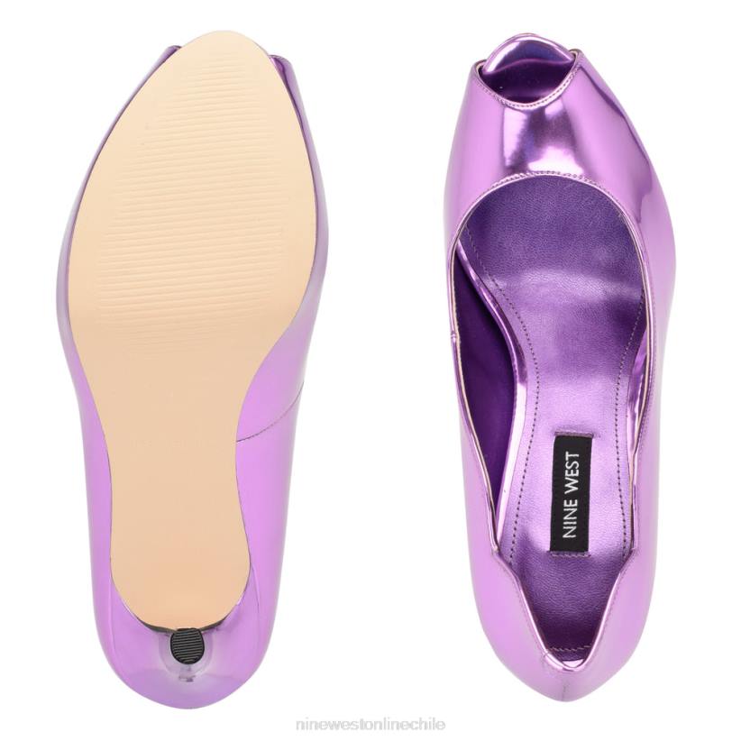 Nine West zapatos de tacón peep toe hilare 2Z2T1302 espejo morado metalizado Nine West sandals