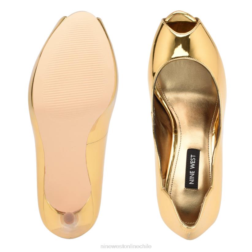 Nine West zapatos de tacón peep toe hilare 2Z2T1303 espejo dorado metalizado Nine West zapatillas chile