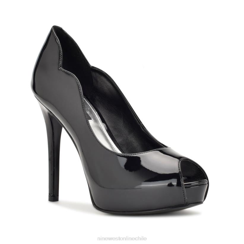 Nine West zapatos de tacón peep toe hilare 2Z2T1304 charol negro Nine West chile carteras