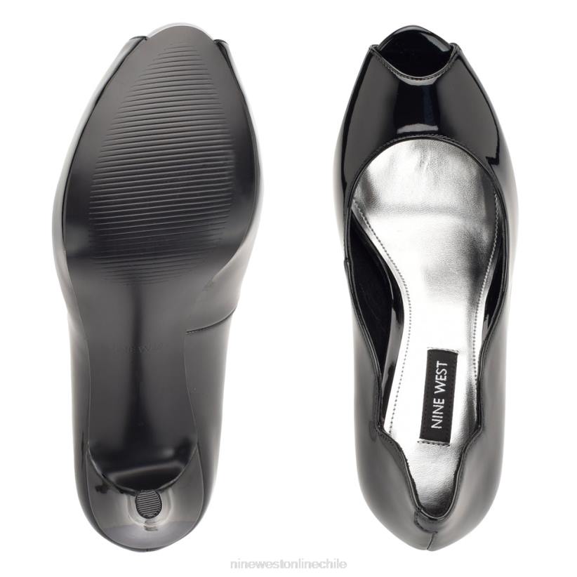 Nine West zapatos de tacón peep toe hilare 2Z2T1304 charol negro Nine West chile carteras