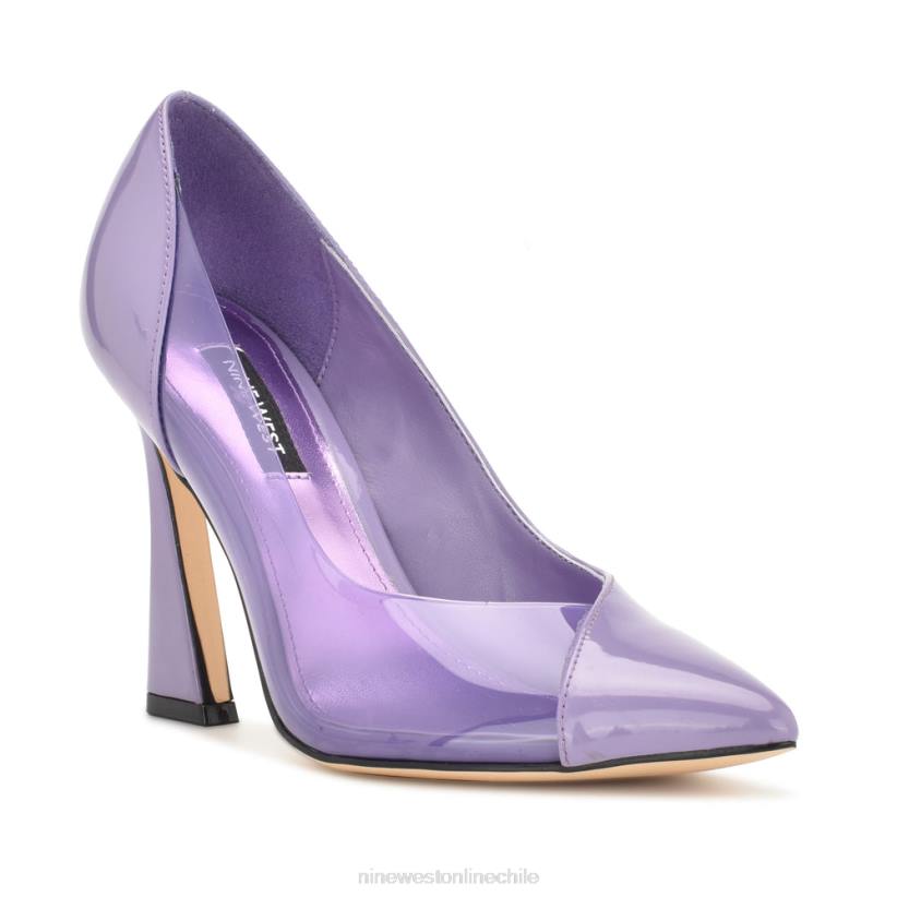Nine West zapatos de tacón toba con punta puntiaguda 2Z2T1330 patente violeta claro Nine West cartera negra