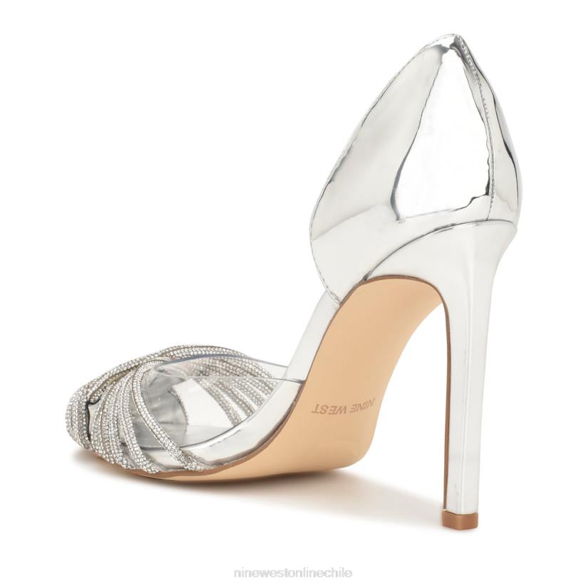 Nine West zapatos de tacón tostado d\'orsay 2Z2T1294 plata/cristal transparente Nine West cartera negra