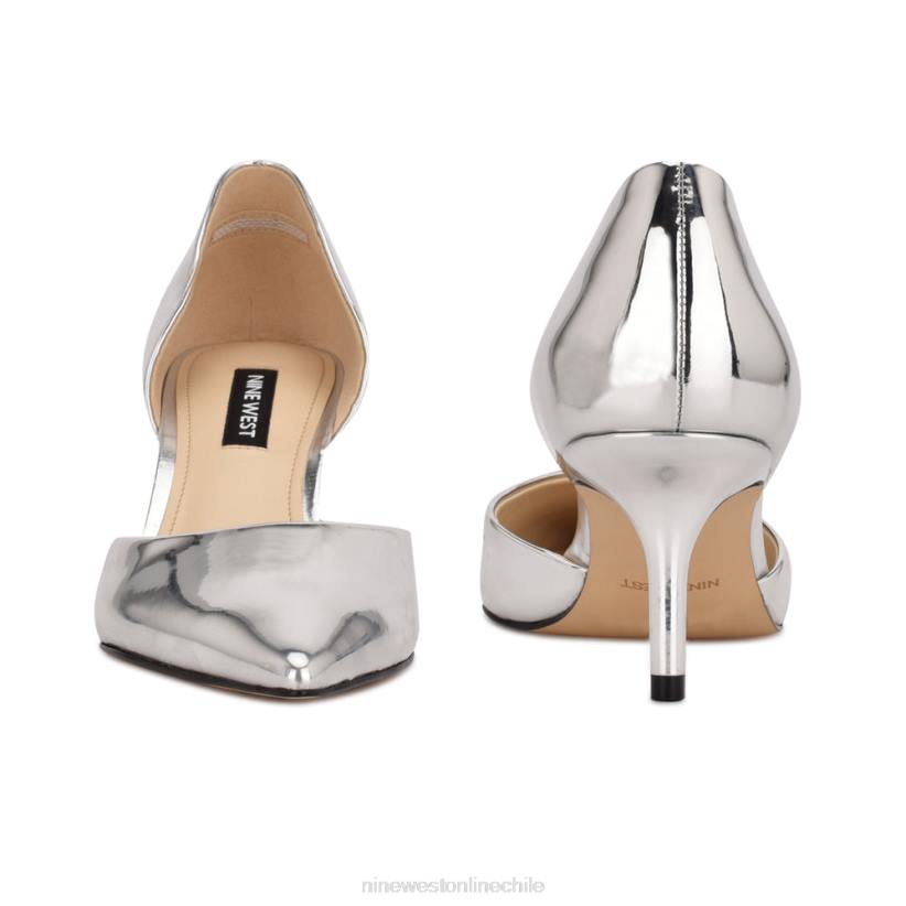 Nine West zapatos de tacón con punta puntiaguda 2Z2T1170 espejo plateado metalizado Nine West sandals
