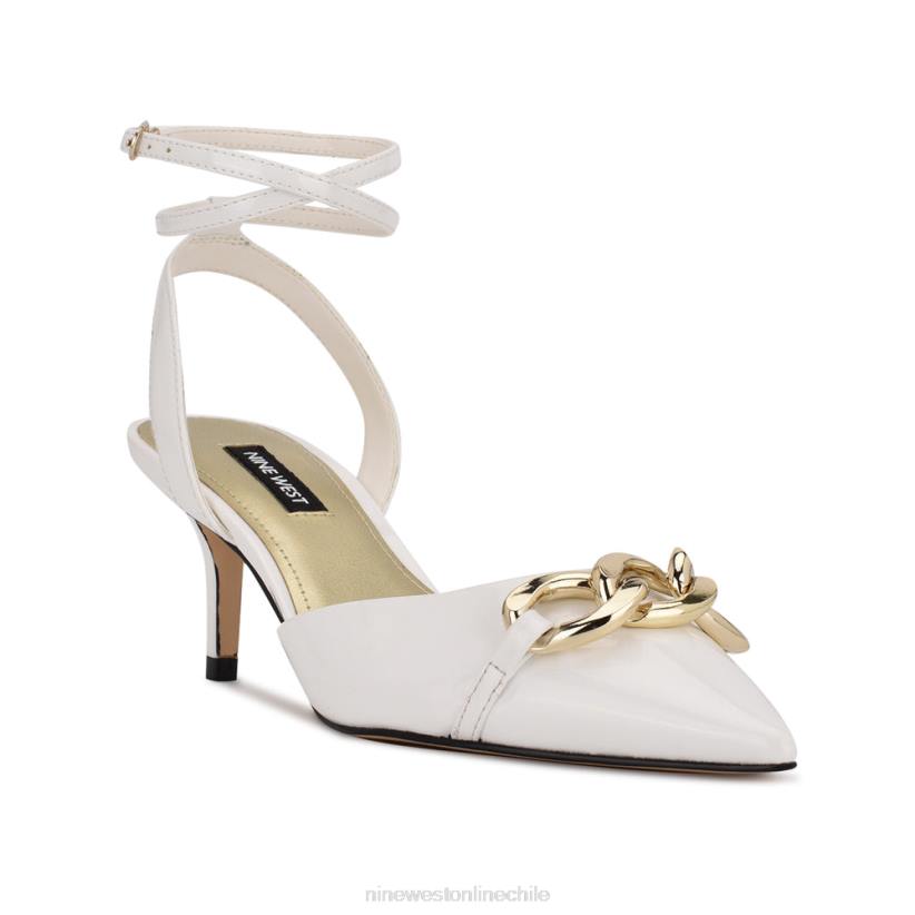 Nine West zapatos de tacón con punta puntiaguda arnice 2Z2T1177 patente blanca Nine West zapatillas chile