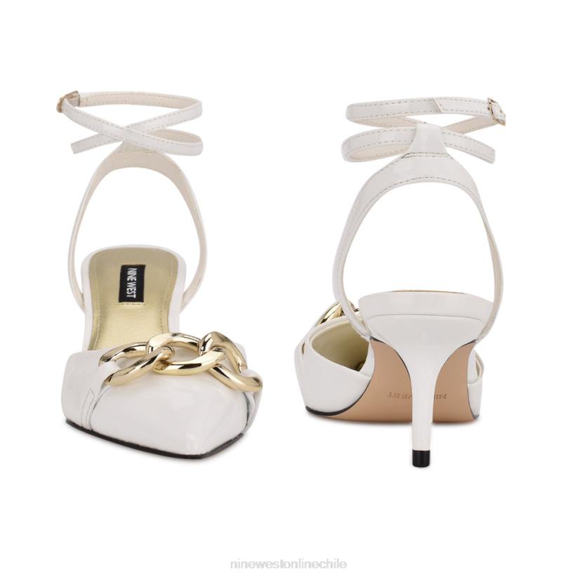 Nine West zapatos de tacón con punta puntiaguda arnice 2Z2T1177 patente blanca Nine West zapatillas chile