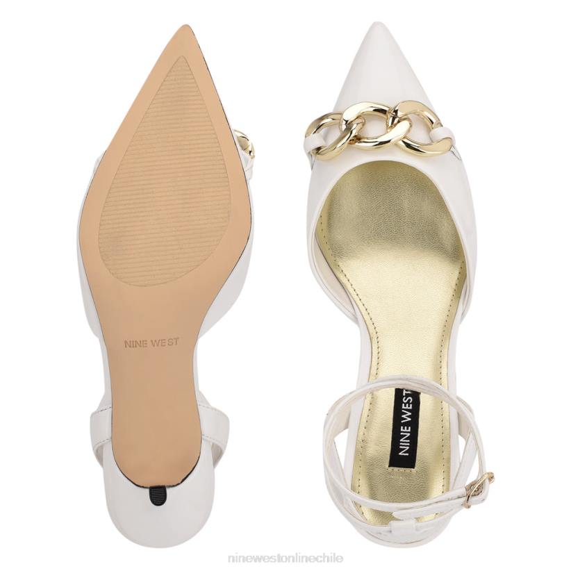 Nine West zapatos de tacón con punta puntiaguda arnice 2Z2T1177 patente blanca Nine West zapatillas chile