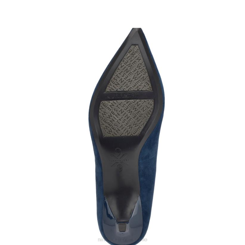 Nine West zapatos de tacón con punta puntiaguda kuna 9x9 2Z2T1151 ante azul marino francés Nine West shoes