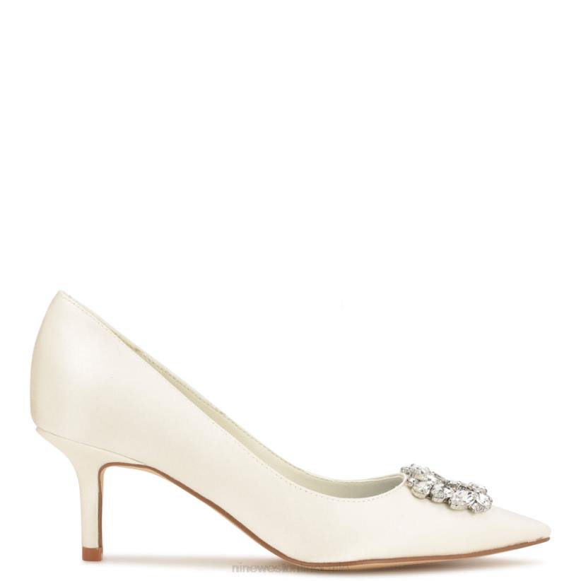 Nine West zapatos de tacón puntiagudos avolon 2Z2T1166 satén de cristal de marfil Nine West chile carteras