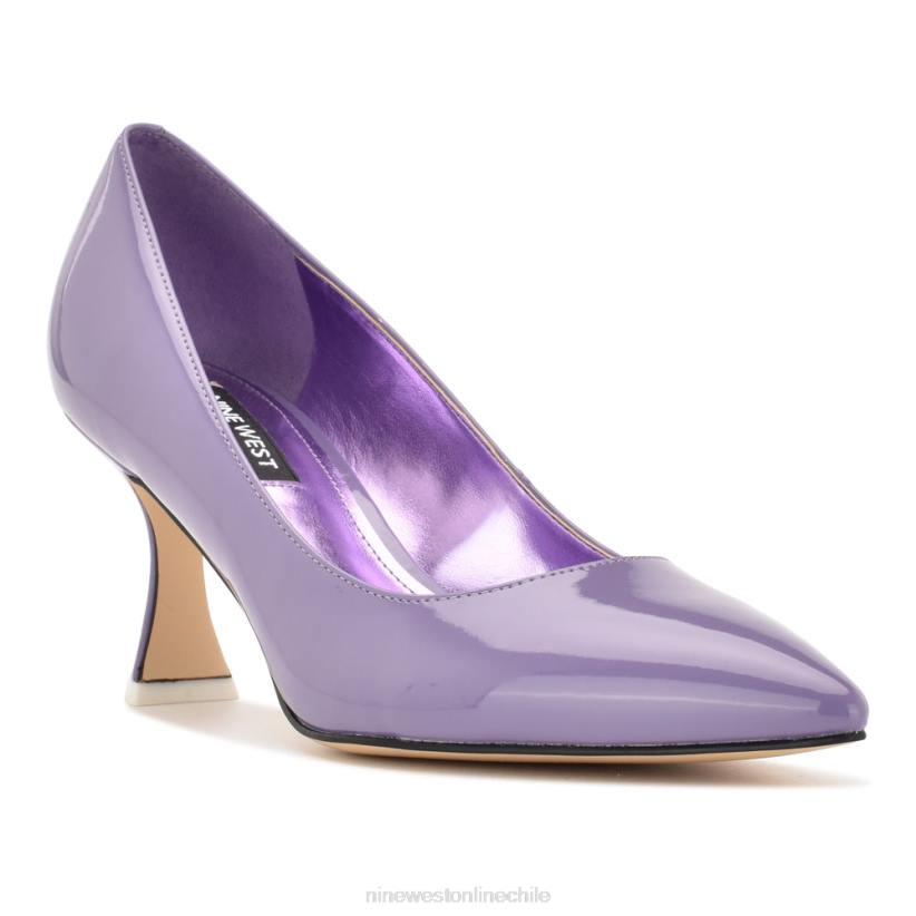 Nine West zapatos de tacón con punta puntiaguda 2Z2T1228 patente morada Nine West cartera negra