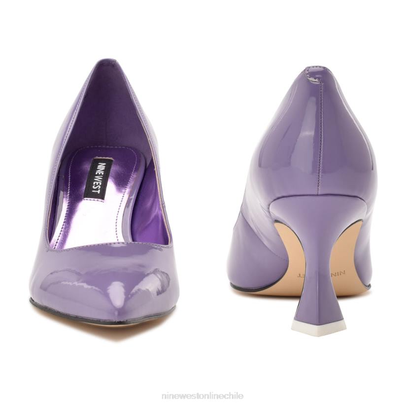 Nine West zapatos de tacón con punta puntiaguda 2Z2T1228 patente morada Nine West cartera negra