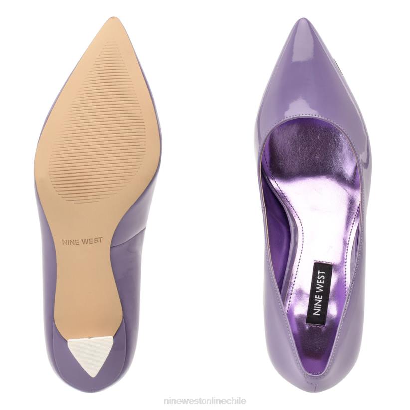 Nine West zapatos de tacón con punta puntiaguda 2Z2T1228 patente morada Nine West cartera negra