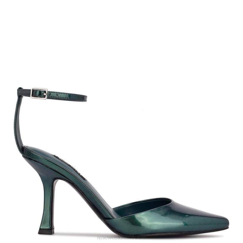 Nine West zapatos de tacón con tira en el tobillo y puntera puntiaguda 2Z2T1208 verde azulado perlado metálico Nine West chile carteras
