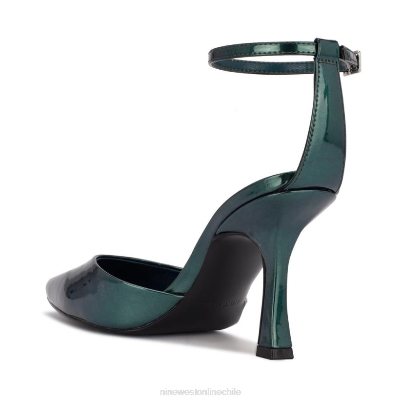 Nine West zapatos de tacón con tira en el tobillo y puntera puntiaguda 2Z2T1208 verde azulado perlado metálico Nine West chile carteras