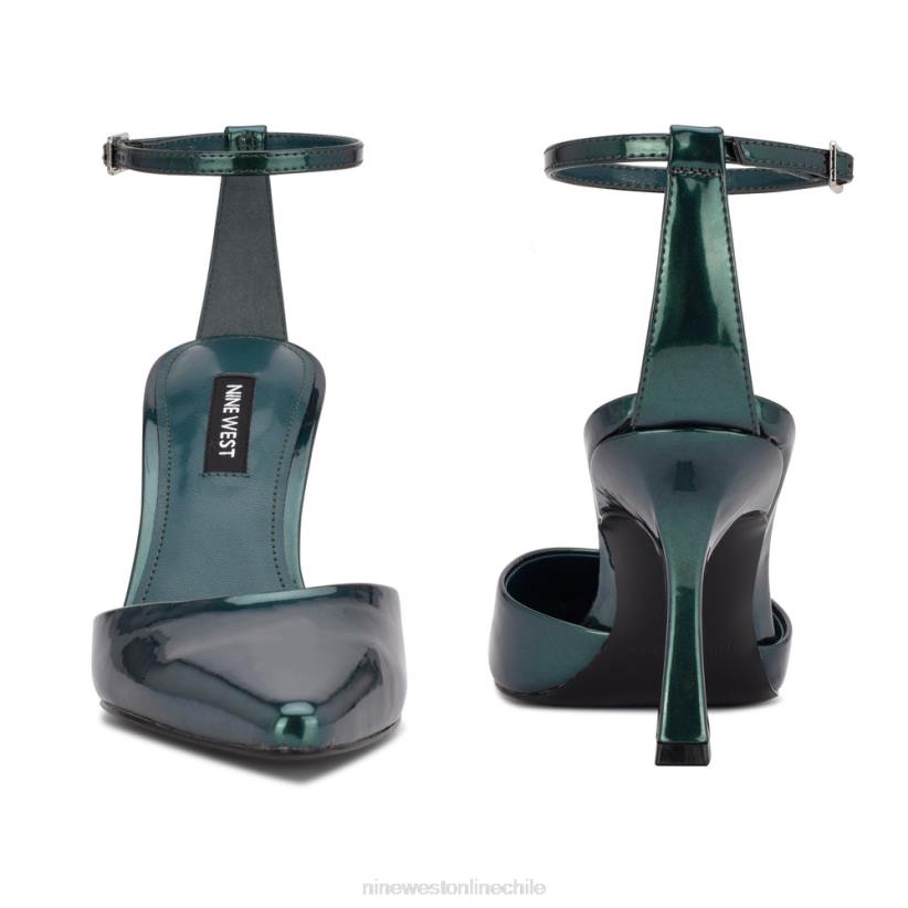 Nine West zapatos de tacón con tira en el tobillo y puntera puntiaguda 2Z2T1208 verde azulado perlado metálico Nine West chile carteras
