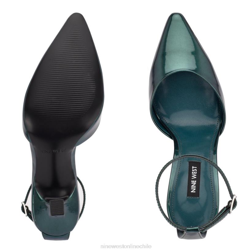 Nine West zapatos de tacón con tira en el tobillo y puntera puntiaguda 2Z2T1208 verde azulado perlado metálico Nine West chile carteras