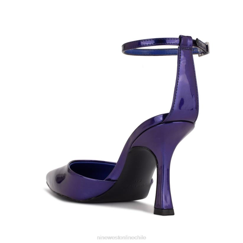 Nine West zapatos de tacón con tira en el tobillo y puntera puntiaguda 2Z2T1211 morado perlado metálico Nine West shoes
