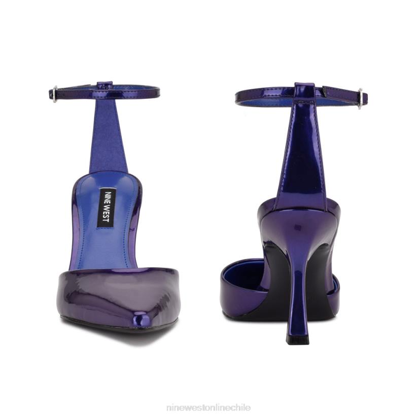 Nine West zapatos de tacón con tira en el tobillo y puntera puntiaguda 2Z2T1211 morado perlado metálico Nine West shoes