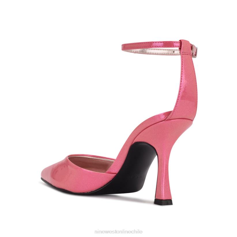 Nine West zapatos de tacón con tira en el tobillo y puntera puntiaguda 2Z2T1212 rosa perlado metalizado Nine West sandals