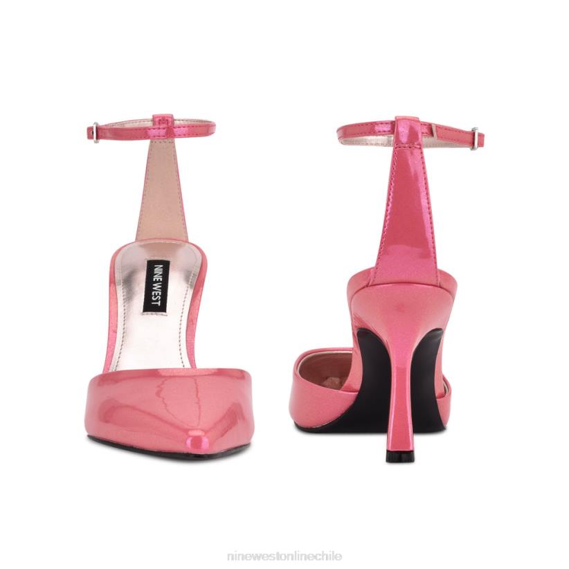 Nine West zapatos de tacón con tira en el tobillo y puntera puntiaguda 2Z2T1212 rosa perlado metalizado Nine West sandals