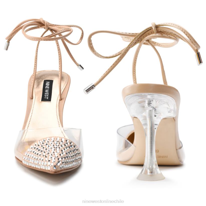 Nine West zapatos de tacón haina con tiras cruzadas en el tobillo 2Z2T1240 rosa/claro Nine West cartera negra