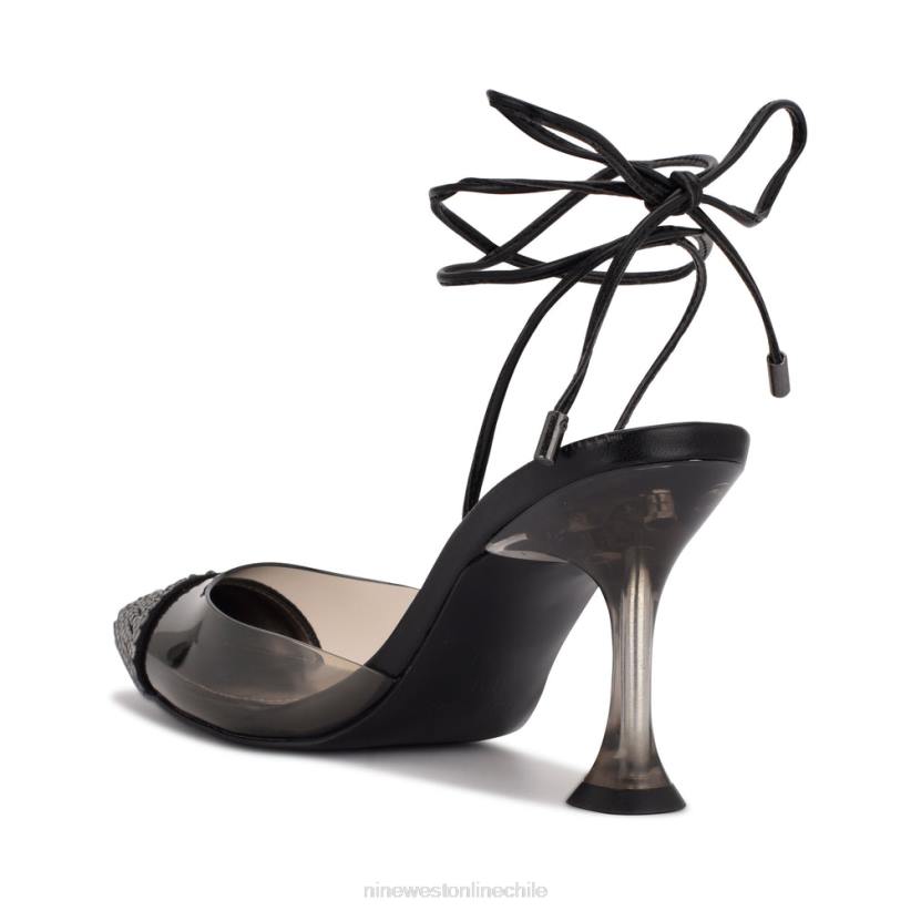 Nine West zapatos de tacón haina con tiras cruzadas en el tobillo 2Z2T1241 negro/humo Nine West shoes