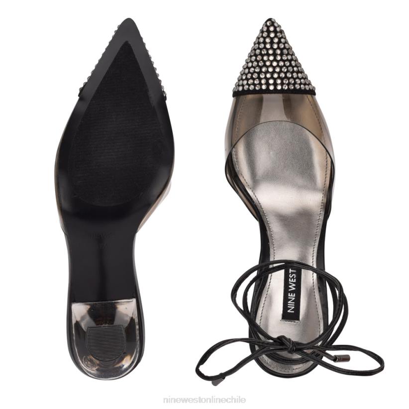Nine West zapatos de tacón haina con tiras cruzadas en el tobillo 2Z2T1241 negro/humo Nine West shoes
