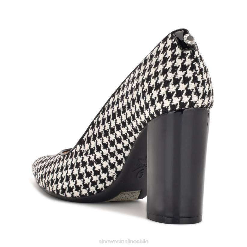 Nine West bombas astoria 9x9 2Z2T2116 pata de gallo blanco/negro Nine West cartera negra
