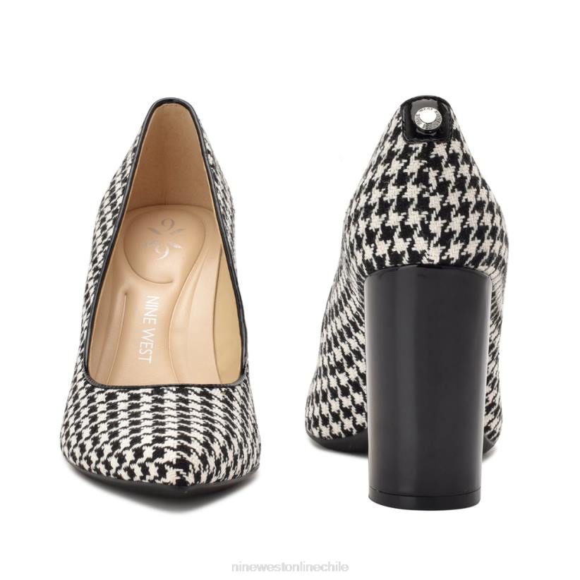 Nine West bombas astoria 9x9 2Z2T2116 pata de gallo blanco/negro Nine West cartera negra